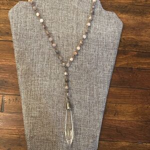 Chic Crystal Pendant Necklace with Beaded Accents